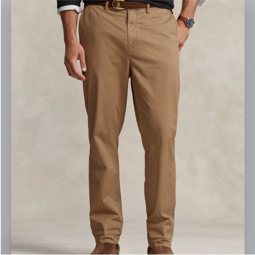 Polo Ralph Lauren Khaki Pants Men’s Size 44 x 34 Big 100% Cotton Tan